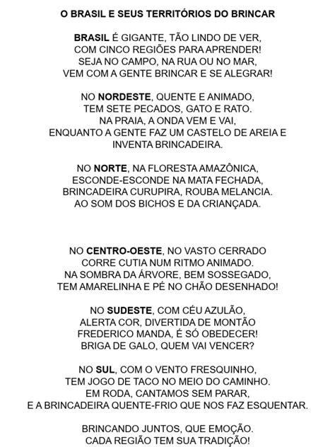 Poema sobre as Regiões do Brasil | PDF