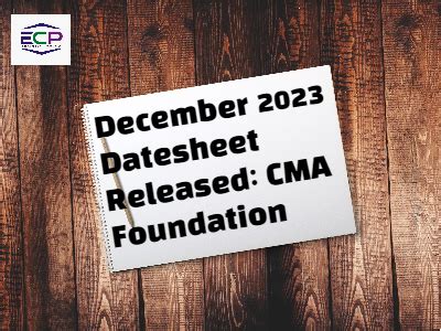 December Datesheet Released Cma Foundation Ecp