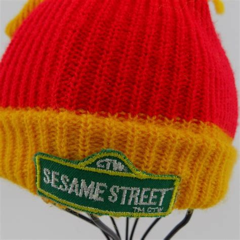 Vintage Sesame Street Big Bird Stocking Hat Kids Yellow Red 1993997030