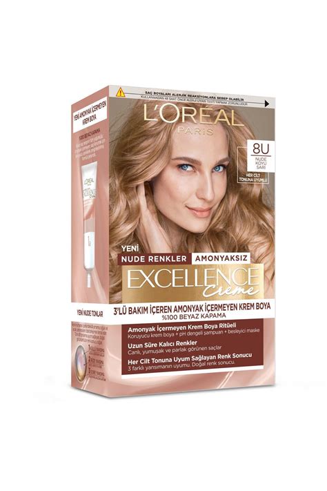 Excellence Creme Nude Renkler Sa Boyas U Nude Koyu Sar Negoria