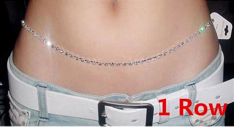 Hot Sale Sexy Women S Crystal Belly Waist Chain Body Jewelry Silver