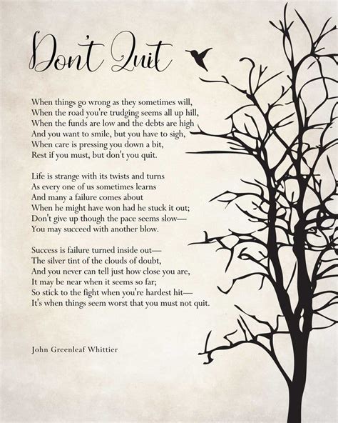 Don T Quit Poem John Greenleaf Whittier Quote Graduation Gift Grad