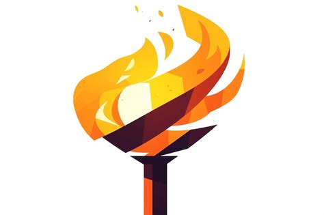 Torch with flame burning Olympics Games Fire Opening ceremony Summer ...