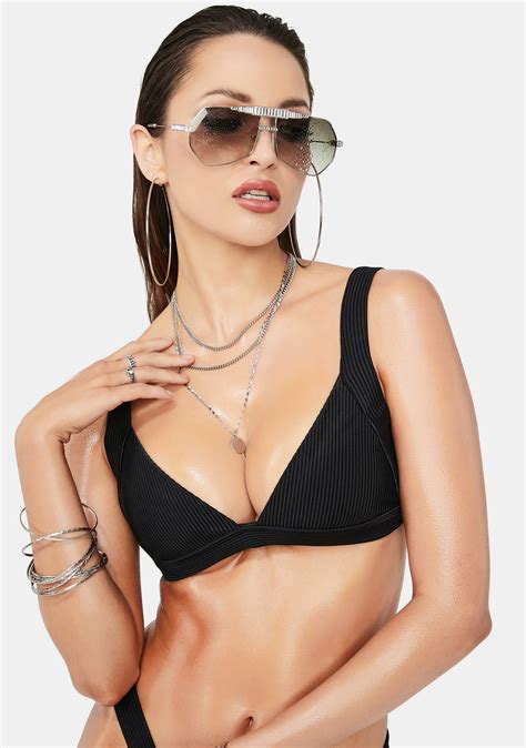 Frankies Bikinis Georgia Ribbed Bikini Top Dolls Kill