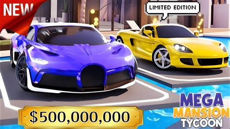 New Cars In Mega Mansion Tycoon Bugatti Divo Roblox Gaming