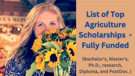 List of Top Agriculture Scholarships 2025 - fully funded