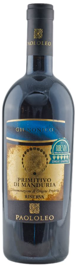 Paololeo Giunonico Primitivo Di Manduria DOP Riserva 2017 15 0 75L