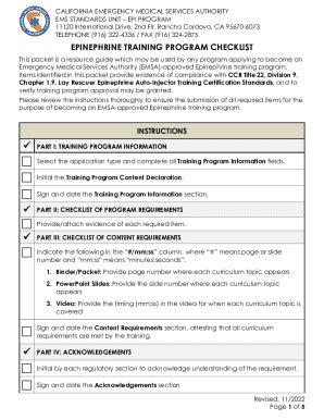 Fillable Online Emsa Ca Ems Standards Unit Epi Program Fax Email Print