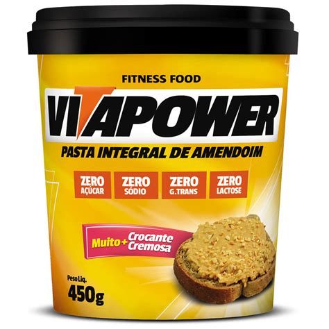 Pasta De Amendoim Integral Crocante 450g VitaPower Meu Mundo Fit