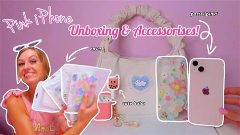 Unboxing The New Pink Iphone 13 📱🌸🛼 Cute Aesthetic Kawaii Accessories 🫢🎀🧋 Asmr Youtube