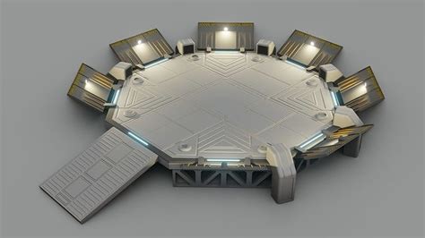 3D Model Sci Fi Landing Pad Low Poly Game Ready PBR VR AR Low