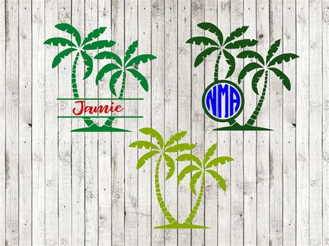 Palm Tree Svg Palm Tree Monogram Svg Tree Svg Cut Files For Cricut