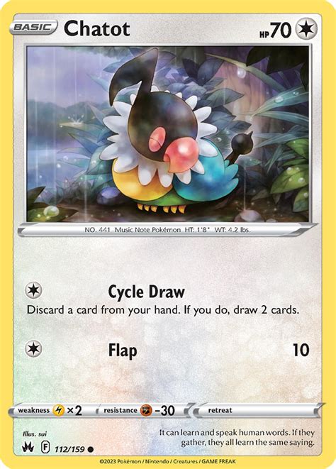 Chatot Crown Zenith CRZ 112 PkmnCards