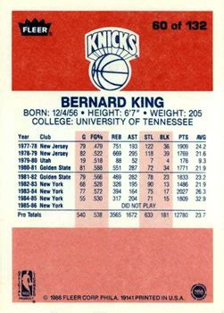 1986-87 Fleer #60 Bernard King | Trading Card Database