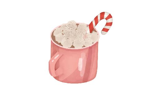 Pink Christmas Hot Cocoa Watercolor SVG Cut File By Creative Fabrica