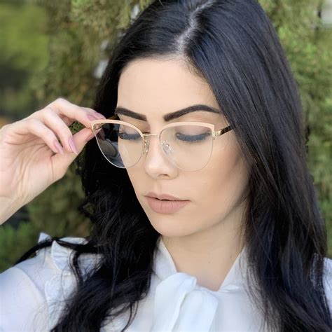 Óculos de Grau Gatinho de Metal Nude Agnes Safine