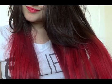 Red Colored Hair Tips Brown Hair