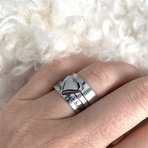 Bud To Rose Ring Tripple Heart Silver