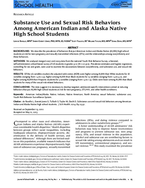 Pdf Substance Use And Sexual Risk Behaviors Among American Indian And