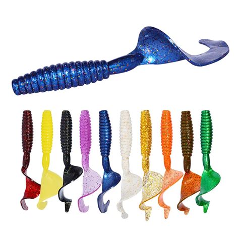 Queue de ver en plastique souple leurre bouclé Swimbait pour bar