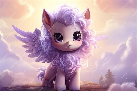 Premium AI Image | a cute little angel with wings and wings.