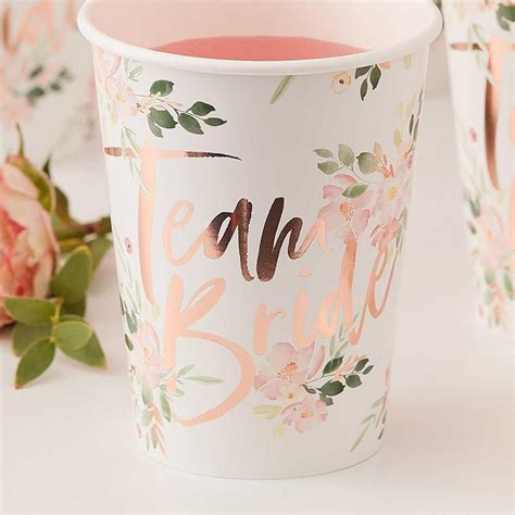 Floral Team Bride Cups Party Supplies Nz The Party Room