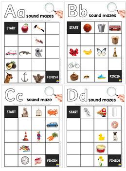 Alphabet Initial Sound Maze Bundle By You Clever Monkey Tpt