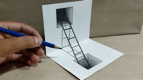 Dibujos 3D Como Dibujar Escalera Dentro Del Agujero 3d YouTube