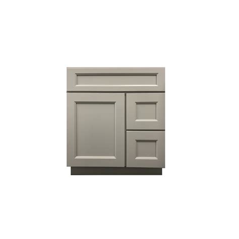 Light Grey Shaker Wood 30 Vanity Cabinet Drawers Construction Rta