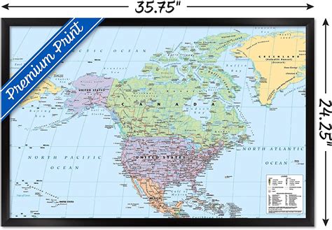 Trends International North America Map 2023 Wall Poster – Yaxa Colombia