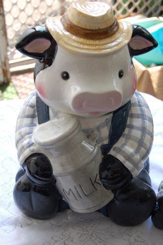 Cookiejarquenalbertini Ceramic Cow With Milk Cookie Jar Ebay Cow