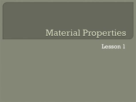 Material Properties