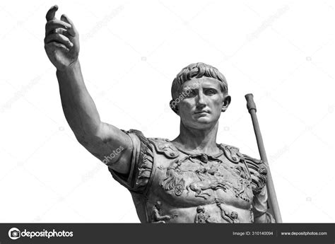 Caesar Augustus, the first emperor of Ancient Rome. Bronze monumental ...