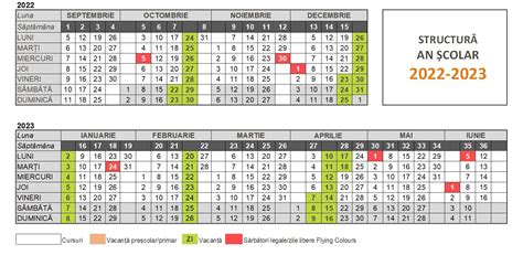 Structura Anului Scolar 2022 2023 Image To U