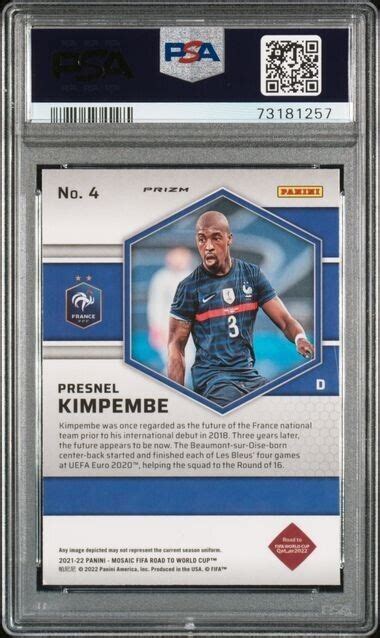 Presnel Kimpembe Panini Mosaic World Cup Peacock Rookie Card