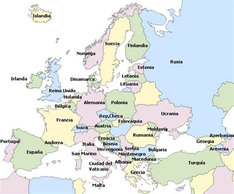 Mapa De Europa Con Nombres De Pa Ses