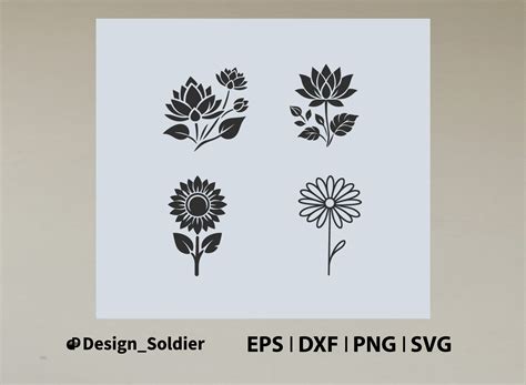 Flower Bundle Silhouette | Flower SVG Graphic by Design Soldier · Creative Fabrica