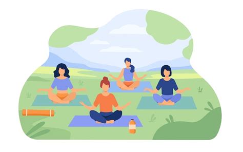 Les Personnes Bénéficiant De Cours De Yoga En Plein Air Dans Le Parc