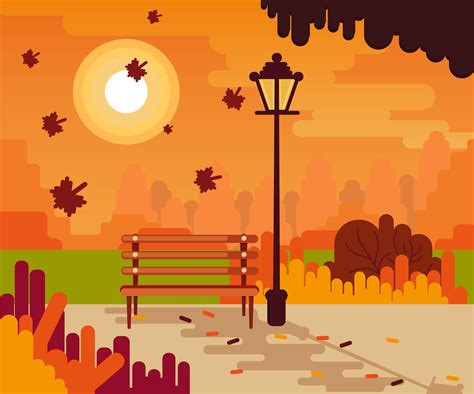 vector graphic illustration of garden design at dusk 12968580 Vector ...