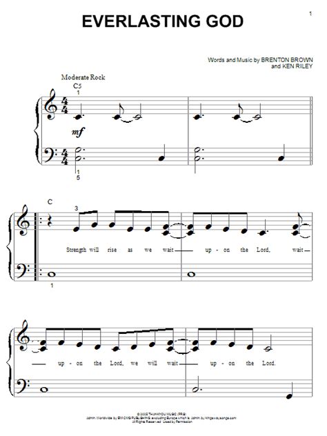 Everlasting God Sheet Music Chris Tomlin Easy Piano 50 Off