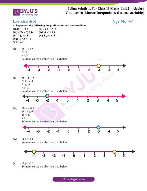 Selina Solution Concise Mathematics Class Chapter Linear