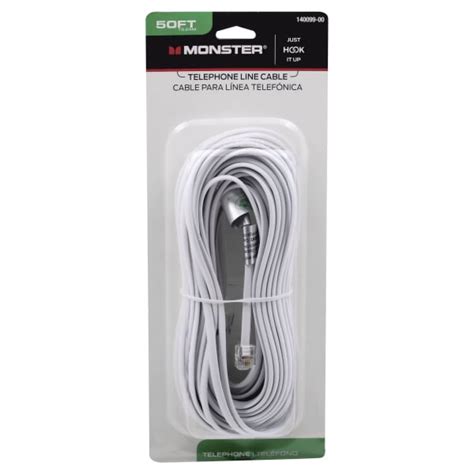 Monster Jhiu Ft White Modular Telephone Line Cable