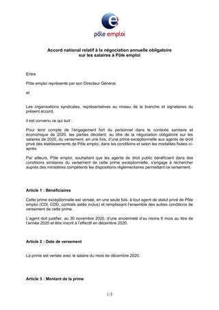 Idcc 2847 accord national prime exceptionnelle PDF Téléchargement