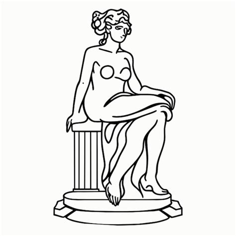 Venus Estatua Griega Se Sienta Con Las Piernas Ilustraci N Vectorial De