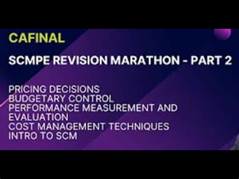 Ca Final Scmpe Revision Marathon In English Part Ca Prasanna Kumar