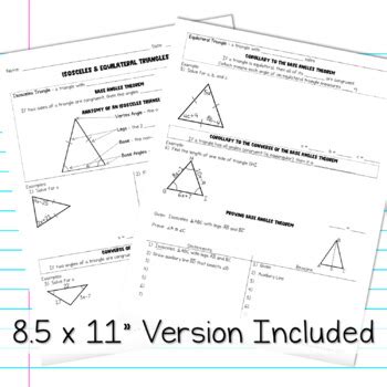 Isosceles And Equilateral Triangles Editable Guided Notes Interactive