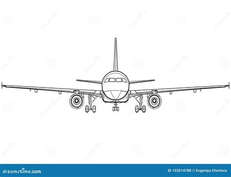 Plane Front View Icon In Trendy Design Style. Plane Front View Icon ...