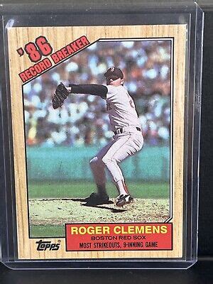 Topps Record Breaker Roger Clemens Rare Error Card Mint