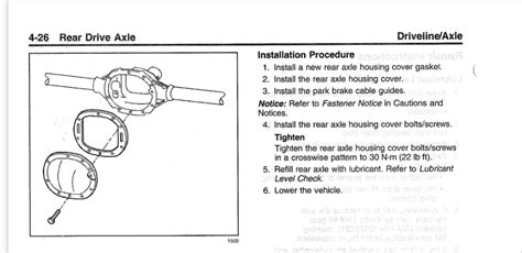 Rear Differential Torque Specs Chart