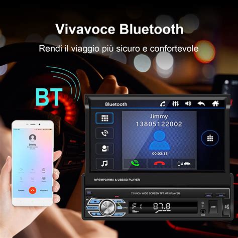 Bluetooth Car Radio GPS Navigation 1 Din 7 MP5 Player Retractable HD